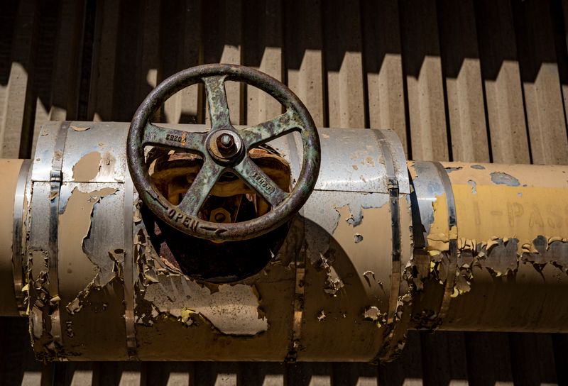 Industrial valve on process pipe